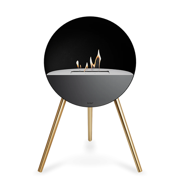 Le Feu Eye Bioethanolpejs Sort Rose Gold Hvid Top Sort Front : Erling Christensen Møbler