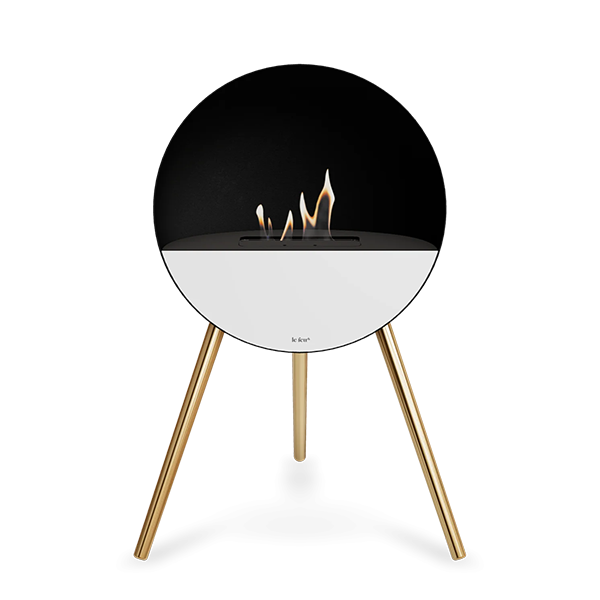 Le Feu Eye Bioethanolpejs Sort Rose Gold Sort Top Hvid Front : Erling Christensen Møbler