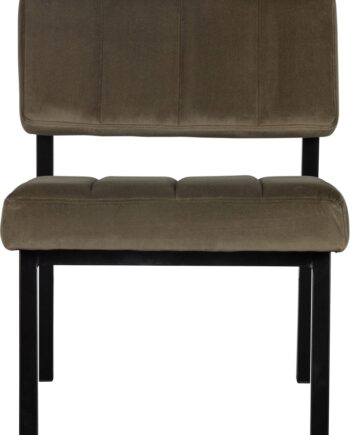 Loungestol Lænestol Woood Exclusive Kaja   Army Grøn Fløjl  Sort Lakeret Birketræ  H72xb55xl74 Cm