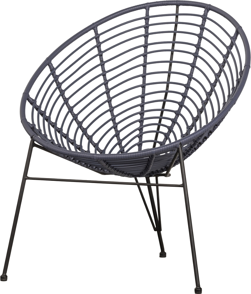 Loungestol Woood Jane Blå Plast Og Sort Metal H88ã B72ã D81 Cm