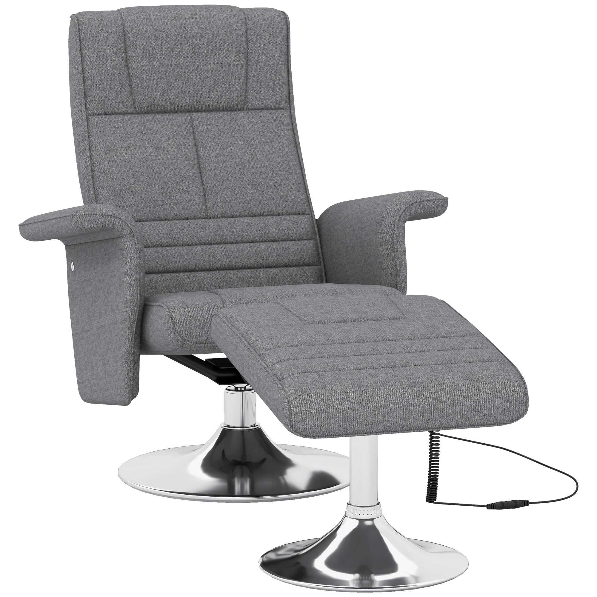 Massagestol Med Skammel Lænestol 78 95 88 Cm Mørkegrå