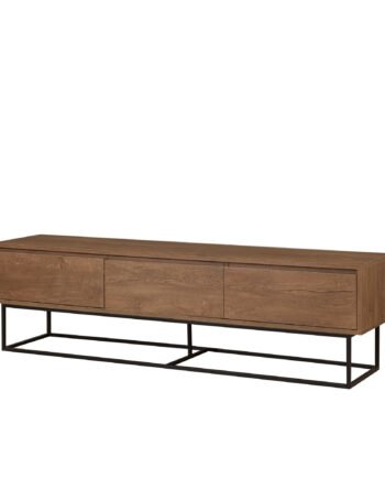 Nordvärk Milo Tv-bord       Skuffer Valnøddefarvet Melamin Og Sort Metal  180x40