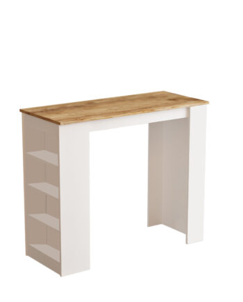 Nordvärk St1 Barbord       Hylder Hvid Og Natur Melamin  120x51