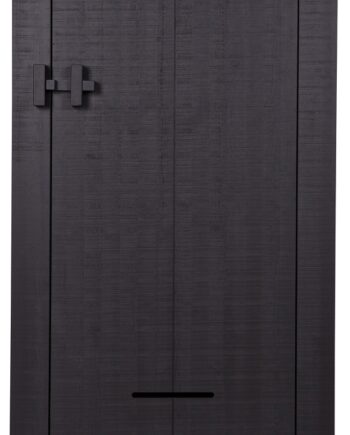 Opbevaringsskab Woood Gijs 142x85x38 Cm Sort   Rustikt Fsc-fyrretræ Med Landlig Charme