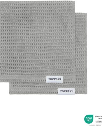 Opvaskeklude Meraki Pumila 30x30 Cm øko-tex 100 Bomuld Lysegrå Vaffelstruktur
