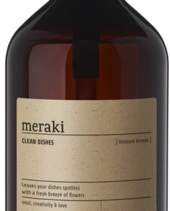 Opvaskemiddel Meraki Blossom Whiff   Svanemærket Sort Pumpeflaske ø8 5ã 24   Cm
