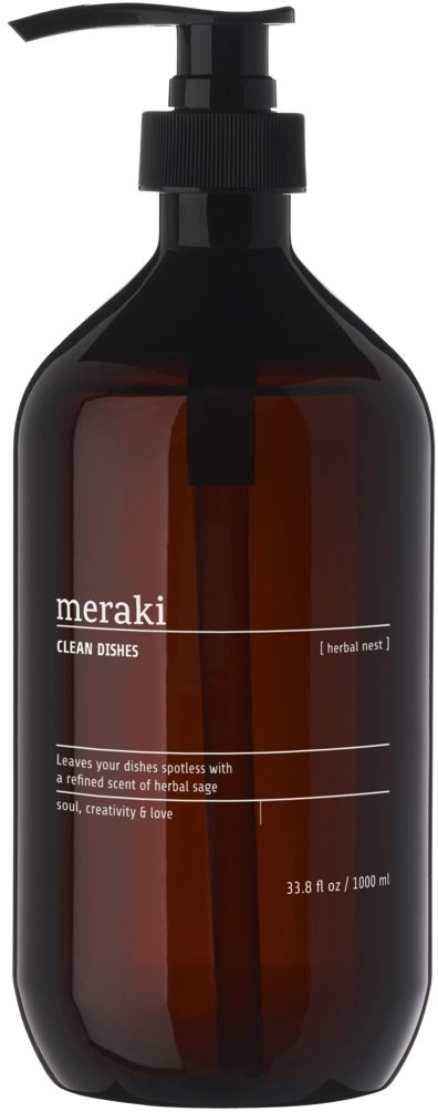 Opvaskemiddel Meraki Herbal Nest Svanemærket Sort Pumpeflaske