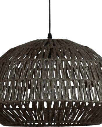 Pendelampe Woood Exclusive Kace  Sort Flettet Jute ø45 Cm   Geometrisk Mønster