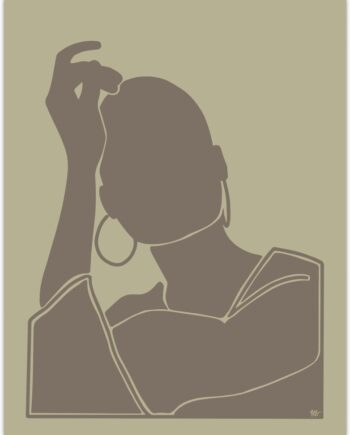 Plakat Woood Exclusive Lindsay Minimalistisk Fawnfarvet Kunstværk På Ph-neutralt Papir 65 5x45   Cm