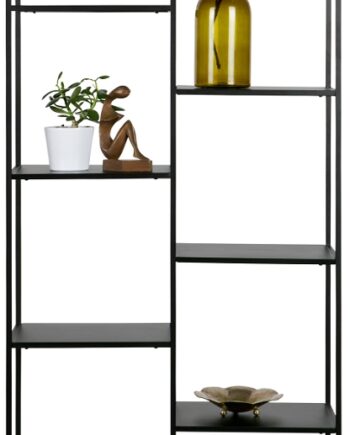 Rumdelende Reol Woood Exclusive June Sort Metal   Hylder H195xb85xd35 Cm