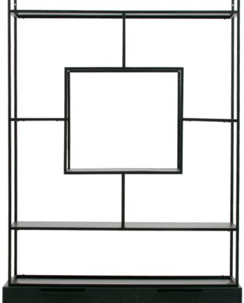 Rumdeler   Reol Woood Exclusive Fons 204x126x38 Cm Sort Metal Træ