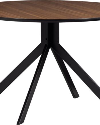 Rundt Plankebord Woood Exclusive Bruno   Valnødfinér På Mdf Med Sort Stålramme ø120 Cm