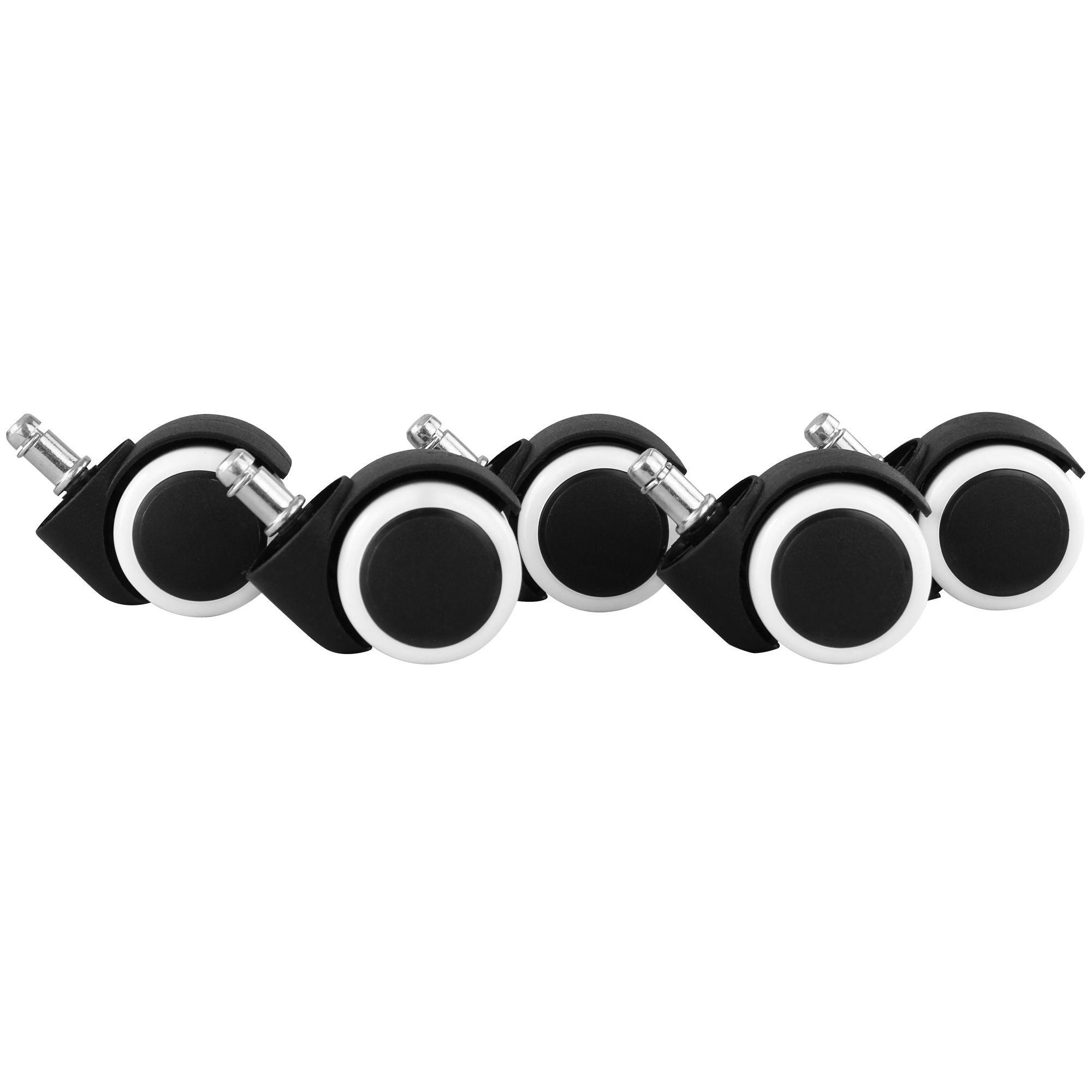 Sæt Med   Letløbende Hjul Til Hårde Gulve Til Kontorstole  11 Mm Stamme   50 Mm Diameter  Hvide Premium Kontorstolhjul  Drejestolhjul Til Hårde Gulve