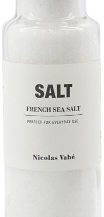 Saltkværn Nicolas Vahé Salt French Sea Salt Gourmet Havsalt   Glas ø5   H23 Cm Sort Hvid