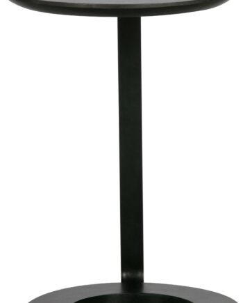 Sidebord   Småbord Woood Exclusive Floor   H57ã ø39 Cm Sort Mangotræ Og Pulverlakeret Metal