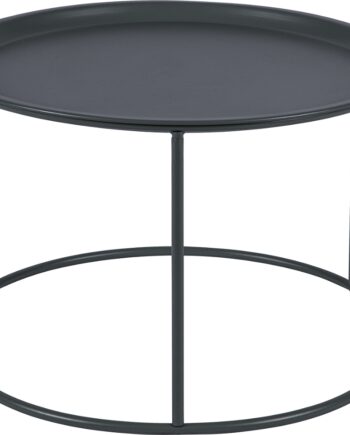 Sidebord Woood Ivar   Metal   Rundt Småbord Med Hylde  ø56   H38 Cm  Grå