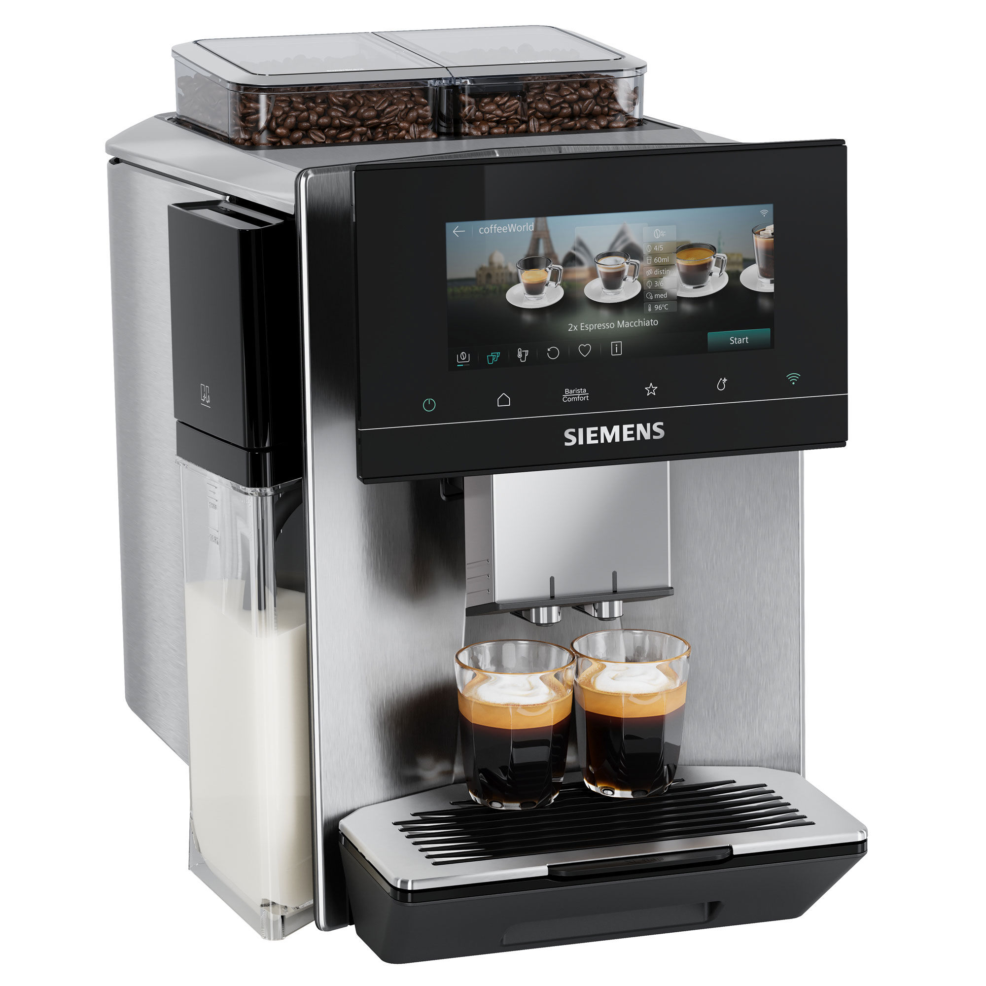 Siemens Eq900 Plus Iaroma Tq927ez3   Fuldautomatisk Espressomaskine   Rustfrit Stål
