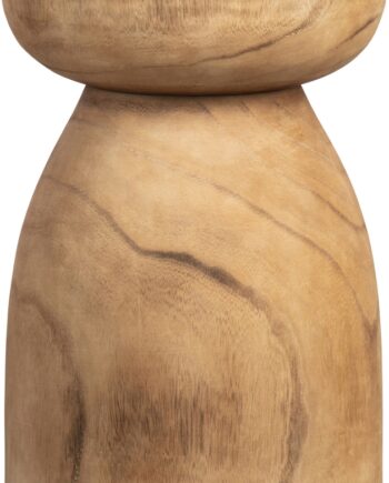 Skammel Taburet Woood Bink   Massivt Kejsertræ ø28ã H40 Cm   Naturlig Finish Og Organisk Design