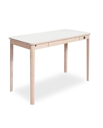 Skovby Sm131 Skrivebord 55   115 Cm  Hvidolieret Eg    Hvid Laminat Bordplade