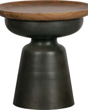 Sofabord Sidebord Woood Exclusive Dana   Mangotræ Og Sort Metal ø48ã 47 Cm