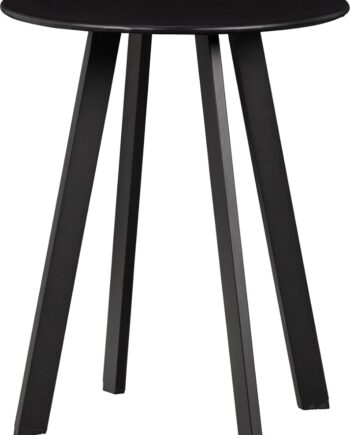 Sofabord Woood Fer Loungebord   Sort Pulverlakeret Jern ø40   H49 Cm
