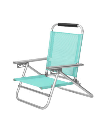 Songmics Gcb065c01 Bærbar Strandstol     Armlæn    Pos  Ryglæn  Sammenklappelig Grøn Stof Og Aluminium