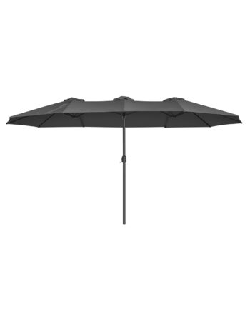 Songmics Gpu36gy Dobbeltsidet Parasol     Upf 50  Beskyttelse  Håndsving  Uden Fod Grå Polyester Og Stål