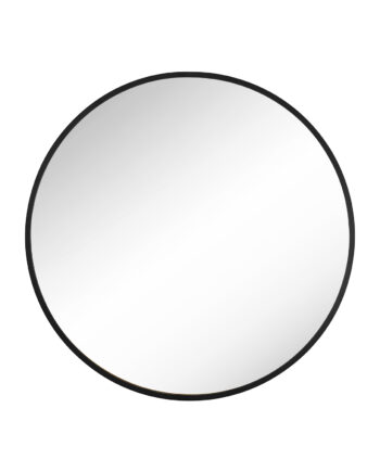Songmics Lwm102b01 Vægspejl  Rund Spejlglas Og Sort Aluminium  ø61