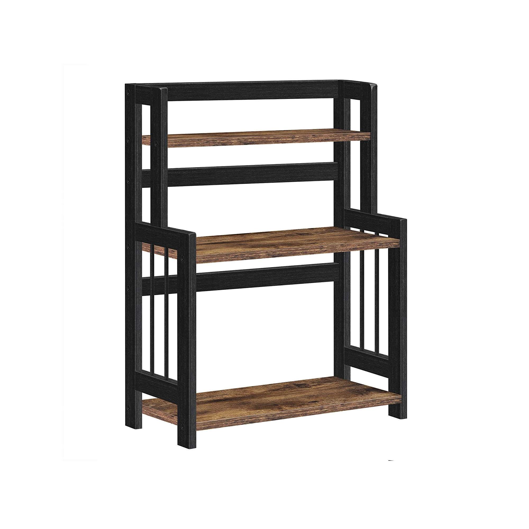 Songmics Ofs047b01 Krydderihylde Til Bord Hylder Rustik Brun Mdf Og Sort Bambus