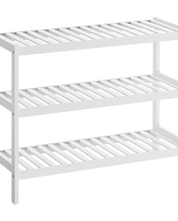 Songmics Skohylde       Hylder Hvid Bambus  70x26