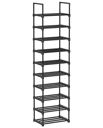 Songmics Skohylde     10 Hylder Sort Jern