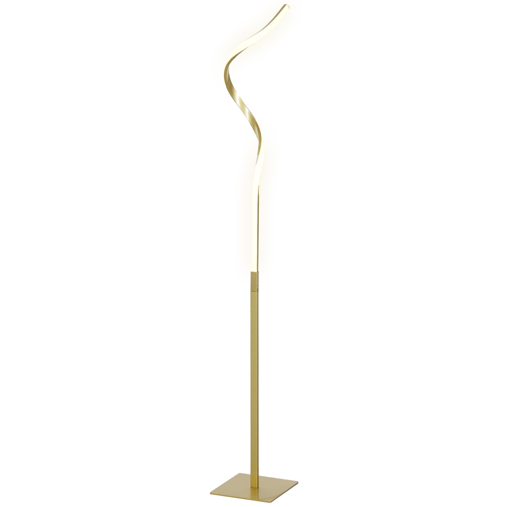 Spiralgulvlampe Med Fodkontakt Og Lysstyrkeniveauer 46 Guld