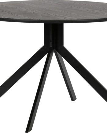 Spisebord Woood Exclusive Bruno Rund ø120 Cm Mat Sort Mdf Stål
