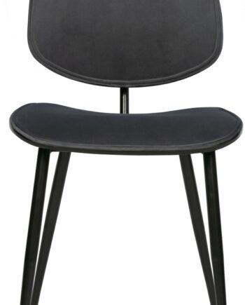Spisebordsstol Woood Exclusive Jackie   Polstret Velour Spisestuestol   Grå Med Sort Stålramme
