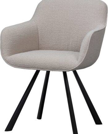 Spisebordsstol Woood Exclusive Juno Sand Bouclé Med Armlæn   H79   B58   D58 Cm