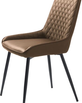 Spisebordsstole  -pak Nordique Design Milton   Vintage Pu-kunstlæder Sort Med Sorte Metalben