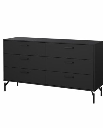 Tvilum Dana Dobbeltkommode Med   Skuffer  Mat Sort  138     39     76   Cm
