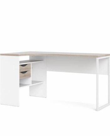 Tvilum Function Plus Hjørneskrivebord 145 Cm Hvid   Trøffel