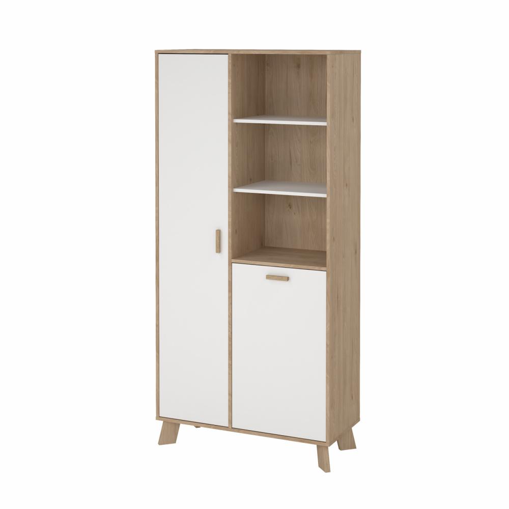 Tvilum Ikast Porcelænsskab Låger Jackson Hickory Hvid 88 39 188 Cm