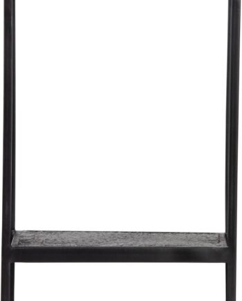 Væghylde Woood Febe   Sort Støbt Metal 60x40x20 Cm   Uv-beskyttet Opbevaringshylde Til Inde Ude