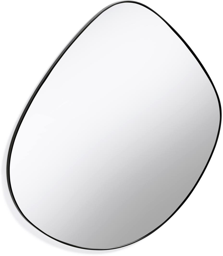 Vægspejl Kave Home Anera Moderne Nordisk Asymmetrisk Sort Glasspejl 93ã 90 Cm