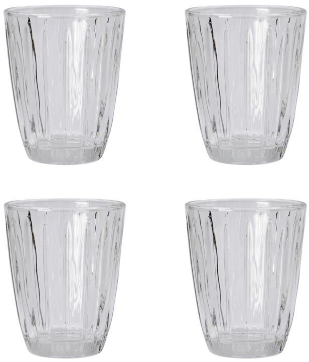 Vandglas Nicolas Vahé Groove ø8 10 Cm Håndlavet Riflet Klart Glas