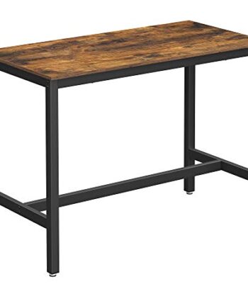 Vasagle Barbord  Rektangulær Brun Spånplade Og Sort Stål  120x60
