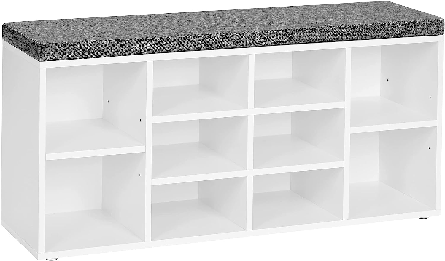 Vasagle Entrébænk Stofhynde Og 10 Rum Til Sko Hvid Spånplade 104x30