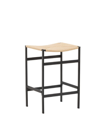 Venture Design Polly Barstol     Fodstøtte Natur Rattan Gummitræ Og Sort Stål