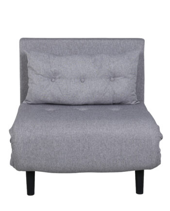Venture Design Vicky Sovesofa  Enkelt Grå Polyester Og Sort Stål  190x73