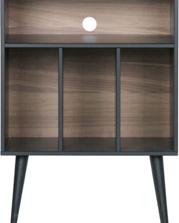 Vitrineskab Woood Exclusive James Sort Natur   Lp-opbevaring   Forstærker-sektion  83ã 60ã 44 Cm