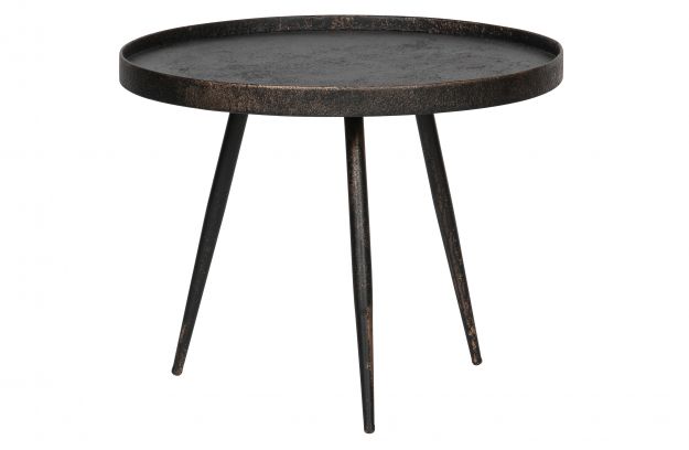 Woood Bounds Sidebord Rund Antik Guld Krydsfiner Og Metal ø58