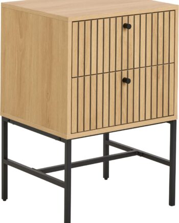 Act Nordic Albany Natbord       Skuffer Eg Melamin Og Sort Stål45 6x40