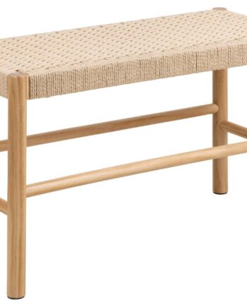 Act Nordic Alvin Bænk     Vævet Mønster  Rektangulær Off White Papirflet Og Natur Fyrretræ  80x35